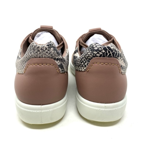 ECCO SOFT 7 LADIES 470343 Leather Sneakers Morel Limestone Black - Picture 7 of 9